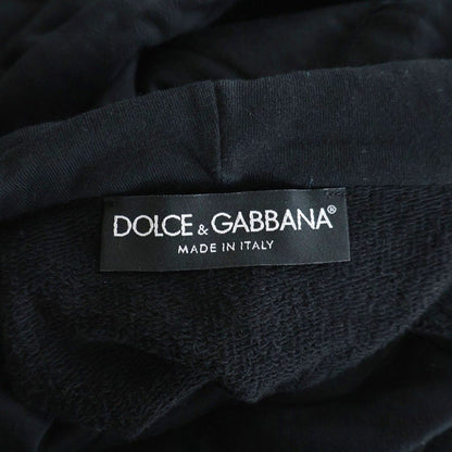 Dolce & Gabbana Logo Tape Print Pullover Hoodie Black Gold — view 6
