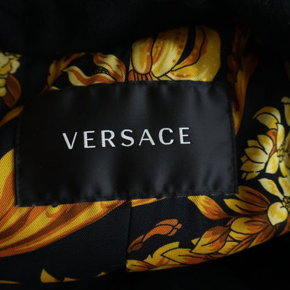 Versace Wool Coat Trench Gold Button Black — view 6