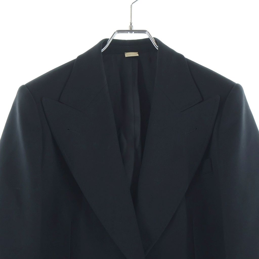 Gucci Calf Label Gold Button Peaked Lapel Tailored Jacket Black — view 3
