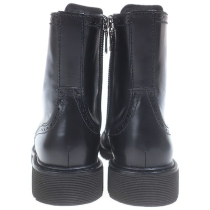 Prada Sport Wingtip Side Zip Leather Lace Up Boots Black — view 3