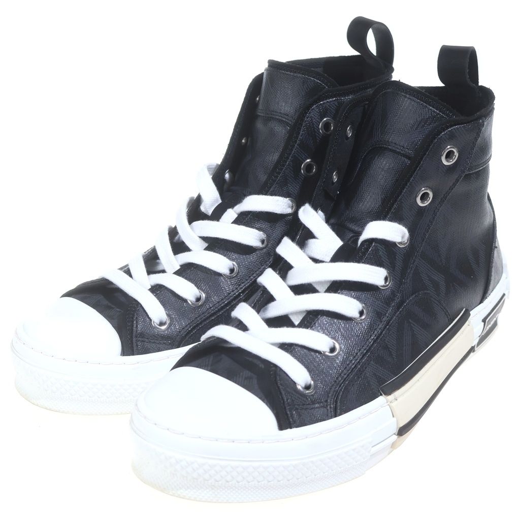 Dior League High Top Sneakers Black White — view 2