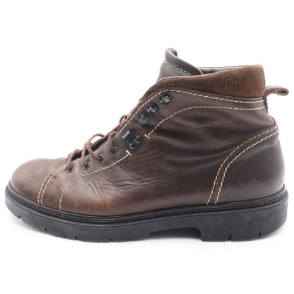 Louis Vuitton Leather Lace Up Short Boots Brown