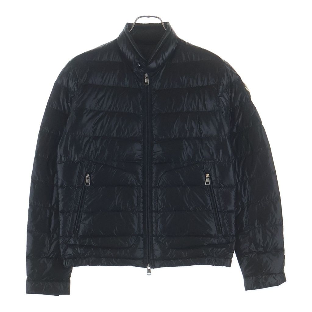 Moncler Acorus Shoulder Logo Patch Zip Up Jacket Black