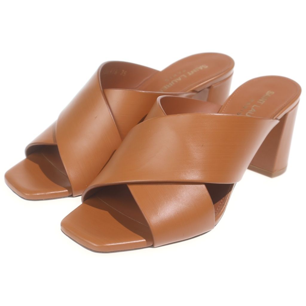 Saint Laurent Paris Mules Brown — view 2
