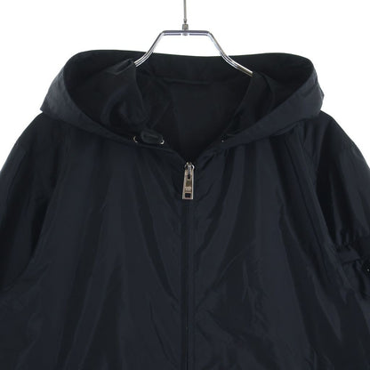 Prada Sports Triangle Logo Plate Hooded Nylon Jacket Black — view 3
