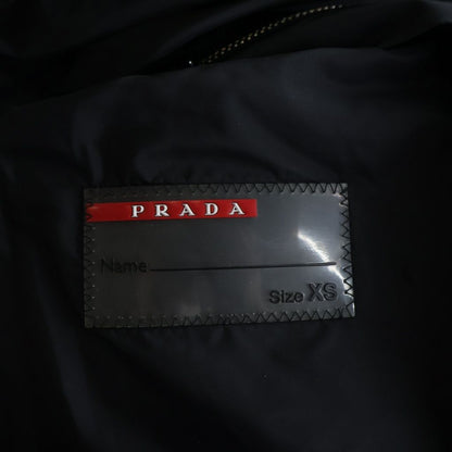 Prada Sports Triangle Logo Plate Hooded Nylon Jacket Black — view 6