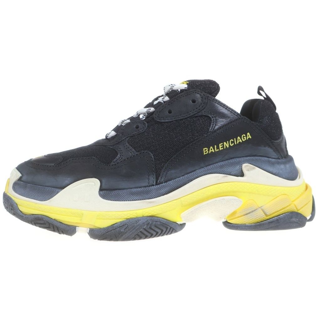 Balenciaga Triple S Low Cut Sneakers Black Yellow