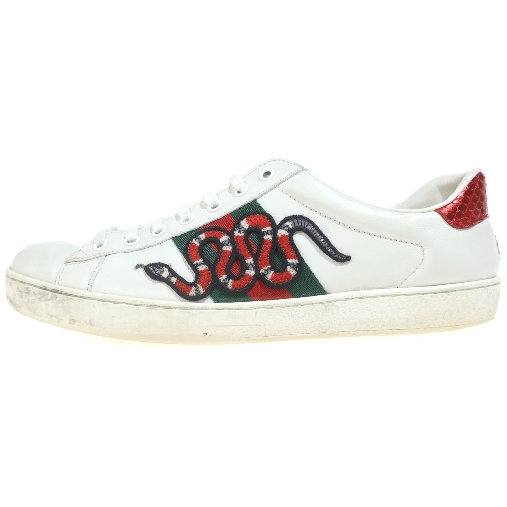 Gucci Ace Sherry Line Snake Low Cut Sneakers White