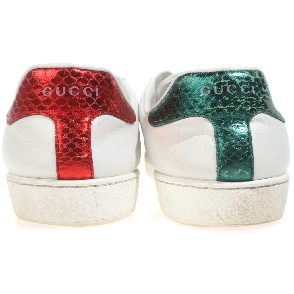 Gucci Ace Sherry Line Snake Low Cut Sneakers White — view 3