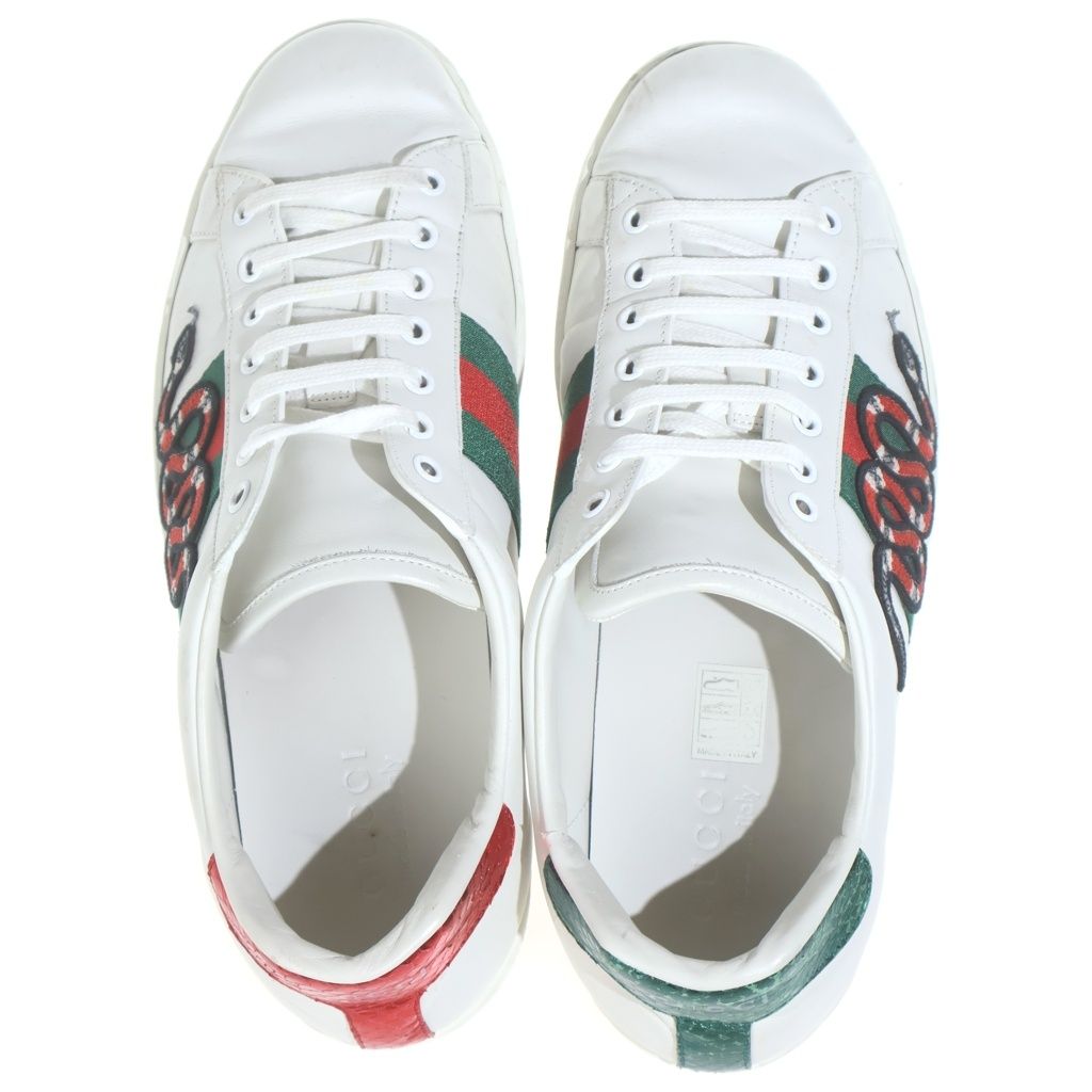 Gucci Ace Sherry Line Snake Low Cut Sneakers White — view 4