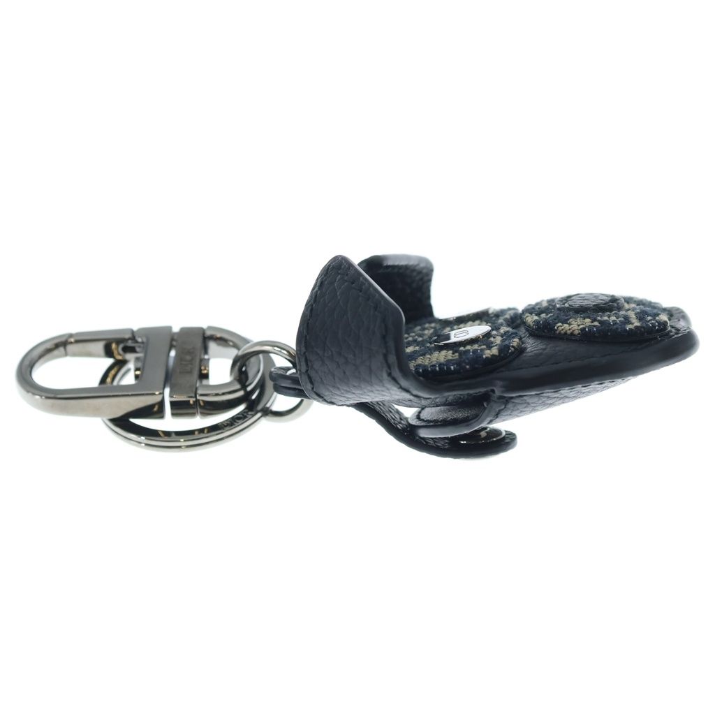 Dior Bobby Air Tag Oblique Dog Motif Key Holder Black Navy — view 4