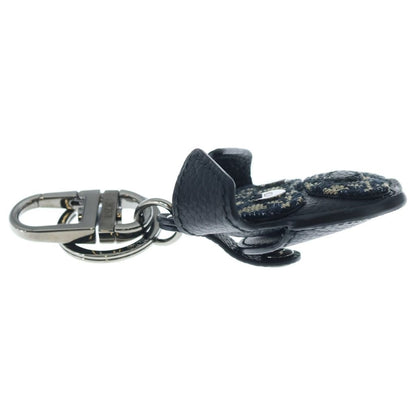 Dior Bobby Air Tag Oblique Dog Motif Key Holder Black Navy — view 4
