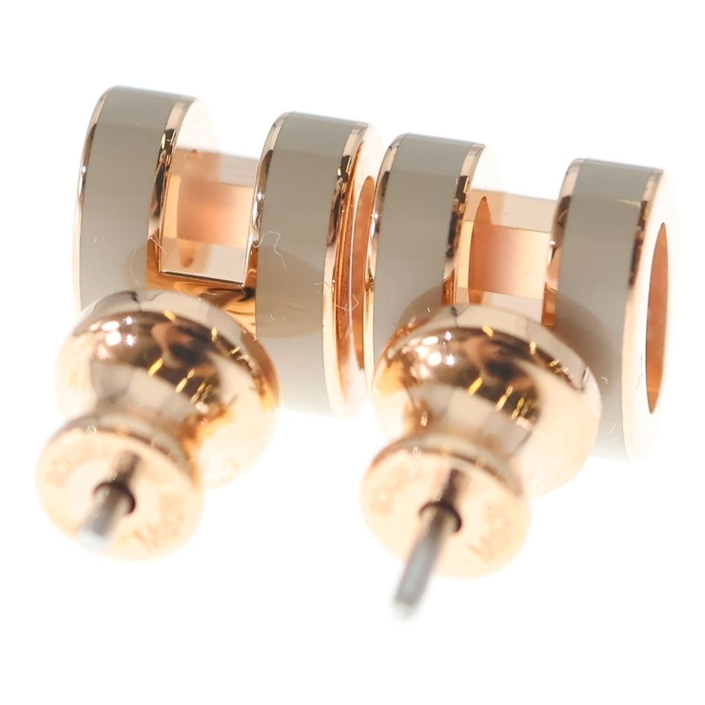 Hermes Pop Mini Earrings Beige Pink Gold Brown — view 2