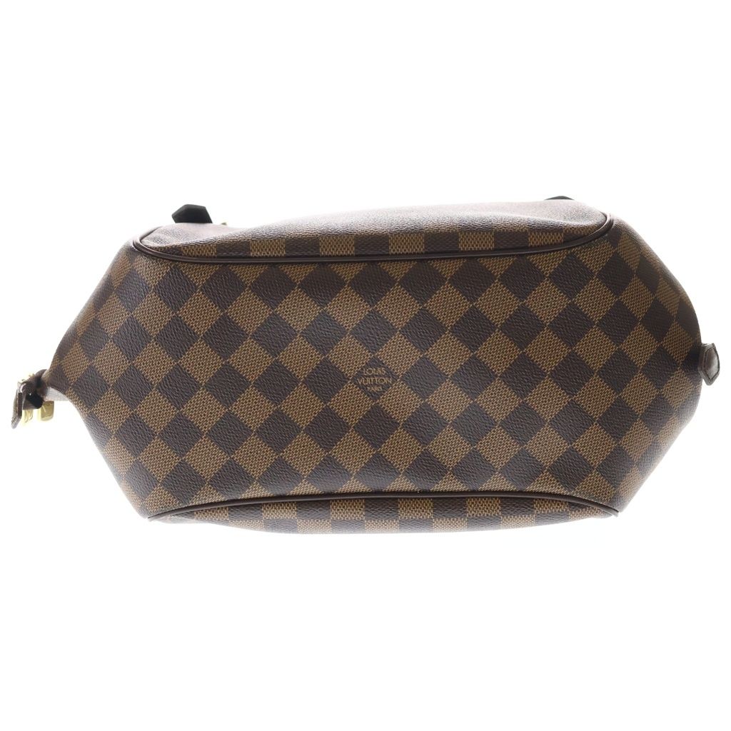 Louis Vuitton Damier Belem Handbag Brown Leather Gold — view 4