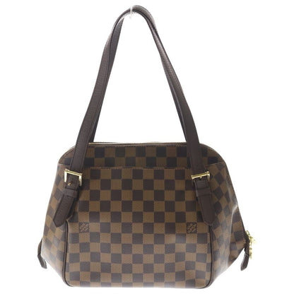 Louis Vuitton Damier Belem Handbag Brown Leather Gold — view 2