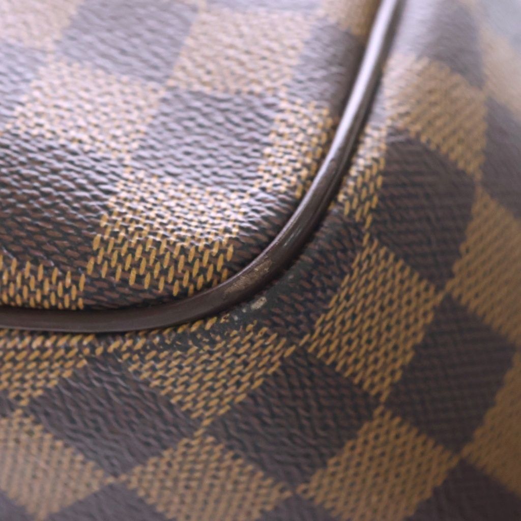 Louis Vuitton Damier Belem Handbag Brown Leather Gold — view 6