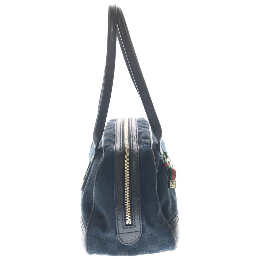 Gucci GG Canvas Mini Boston Bag Black Leather Gold — view 3