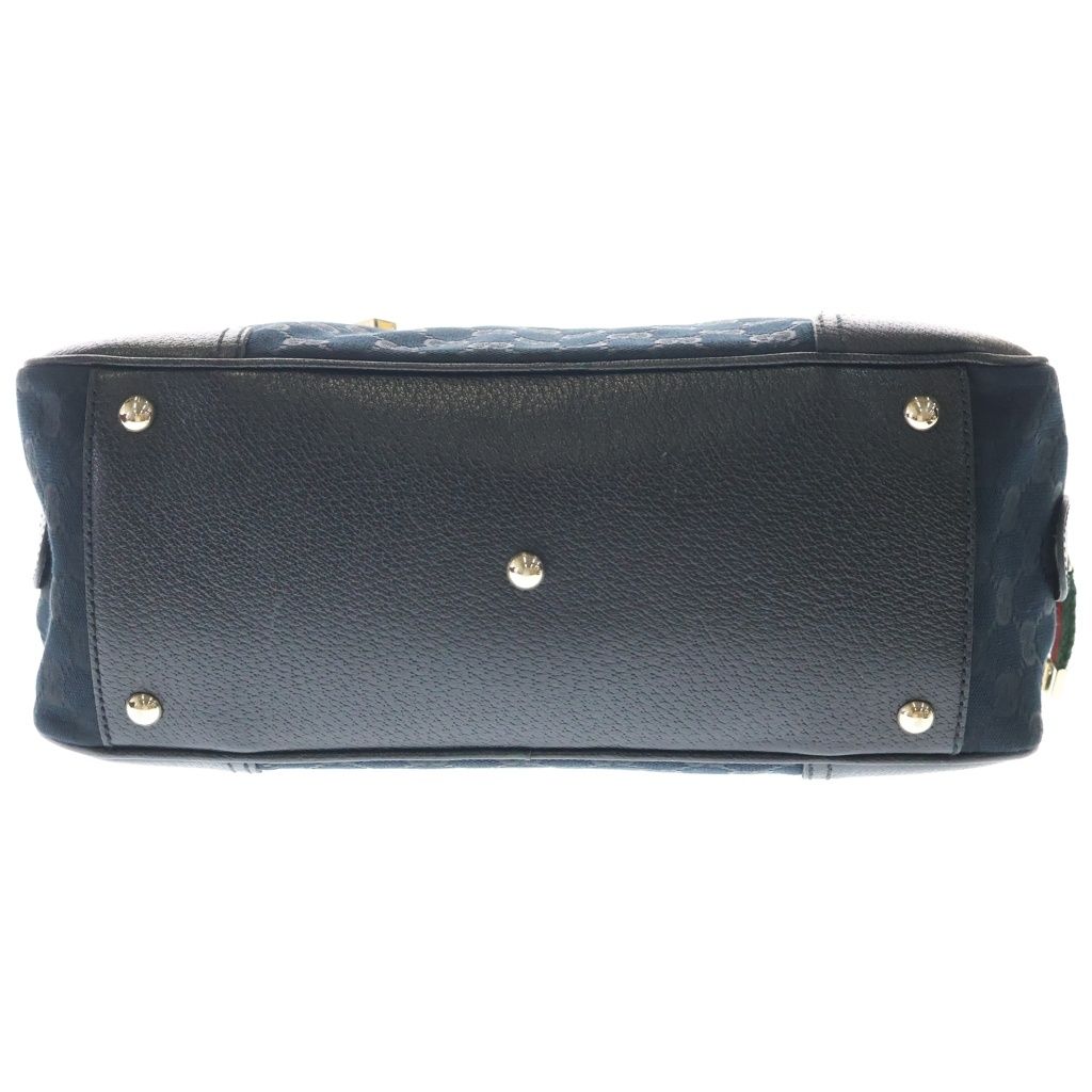 Gucci GG Canvas Mini Boston Bag Black Leather Gold — view 4