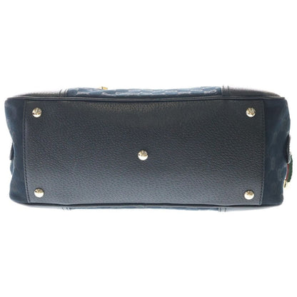 Gucci GG Canvas Mini Boston Bag Black Leather Gold — view 4