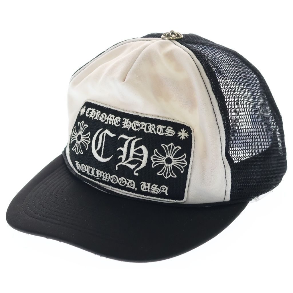 Chrome Hearts Vintage Trucker Cap ludo Patch Mesh Trackkhaki Cap Hat Black White