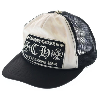 Chrome Hearts Vintage Trucker Cap ludo Patch Mesh Trackkhaki Cap Hat Black White