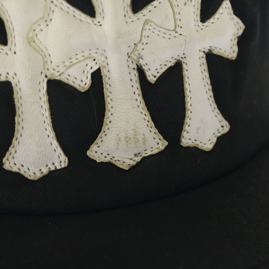 Chrome Hearts Trucker Cap Truck Khaki Cap 3 Semetary Leather Patch Mesh Cap — view 6