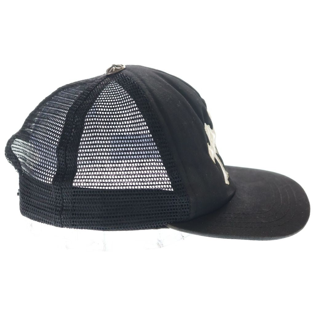 Chrome Hearts Trucker Cap Truck Khaki Cap 3 Semetary Leather Patch Mesh Cap — view 3