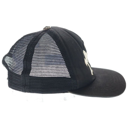 Chrome Hearts Trucker Cap Truck Khaki Cap 3 Semetary Leather Patch Mesh Cap — view 3