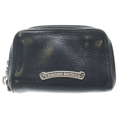 Chrome Hearts Coin Case Daga Zip Scroll Label Wallet Black