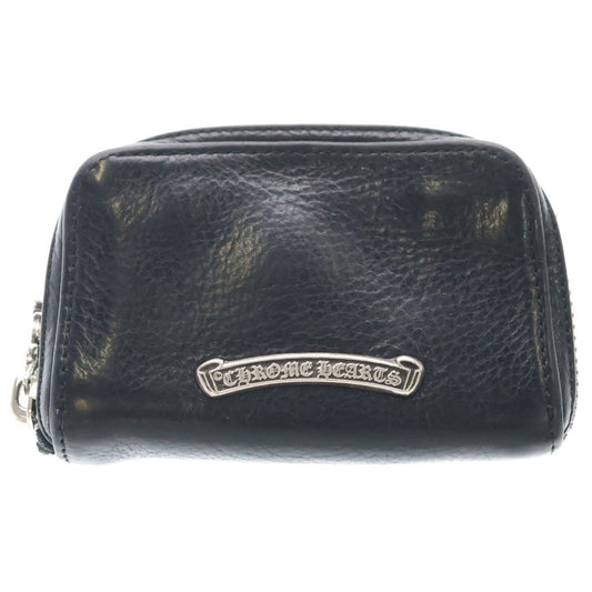 Chrome Hearts Coin Case Daga Zip Scroll Label Wallet Black