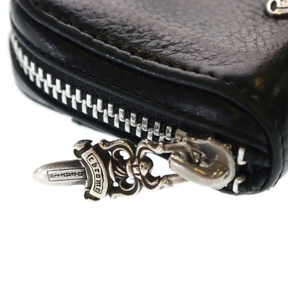 Chrome Hearts Coin Case Daga Zip Scroll Label Wallet Black — view 5