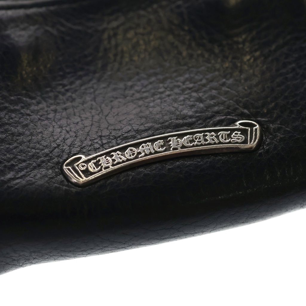 Chrome Hearts Coin Case Daga Zip Scroll Label Wallet Black — view 6