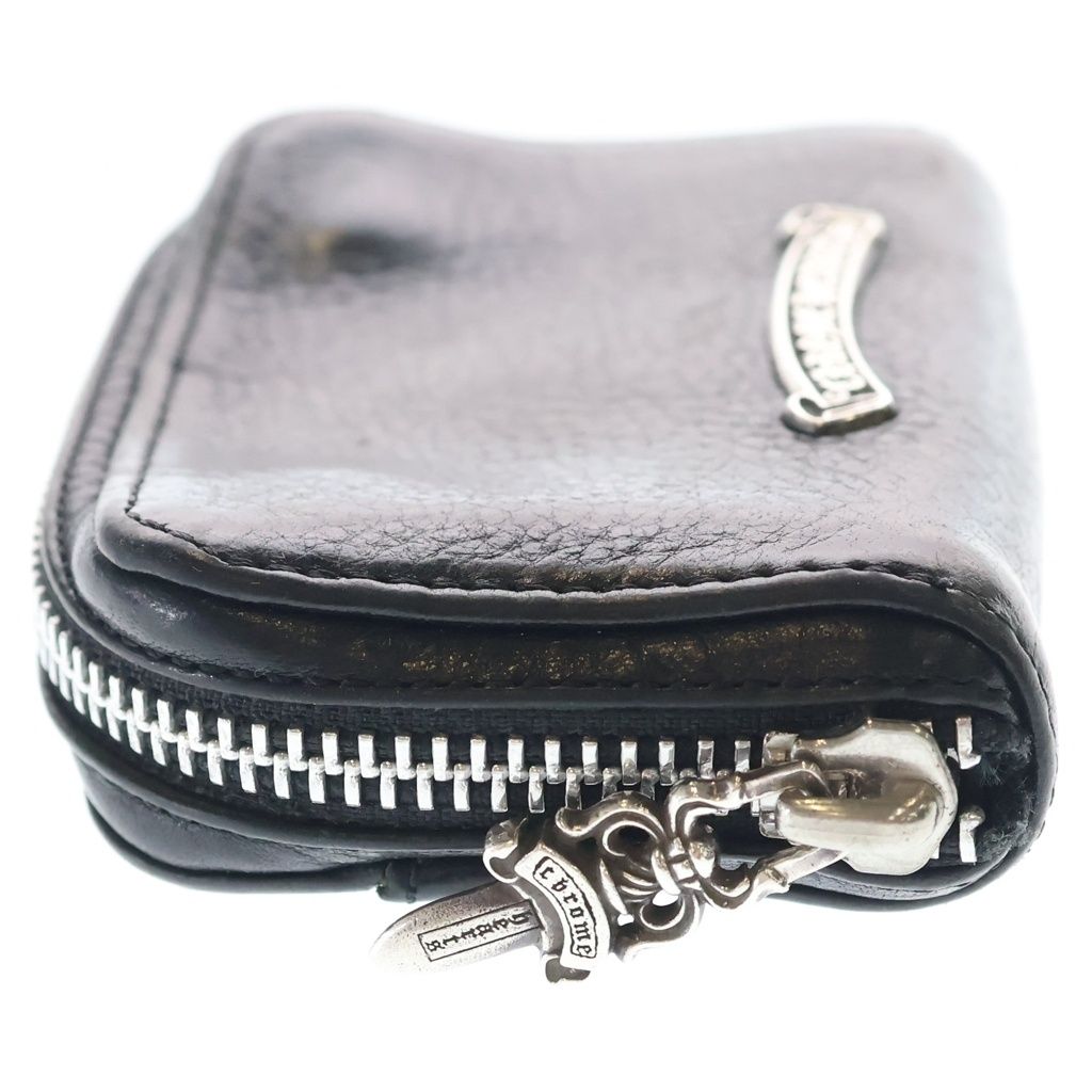 Chrome Hearts Coin Case Daga Zip Scroll Label Wallet Black — view 3