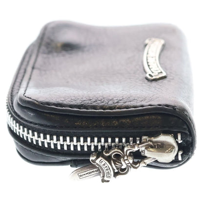 Chrome Hearts Coin Case Daga Zip Scroll Label Wallet Black — view 3