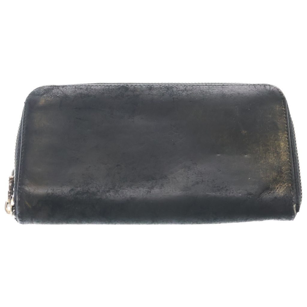 Chrome Hearts Rec Zip 3 Cemetery Cross Patch Zip Around Wallet Black Gold — view 2