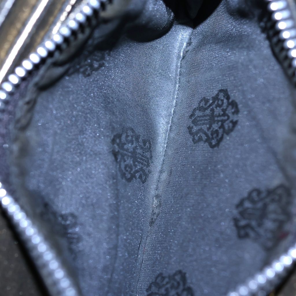 Chrome Hearts Rec Zip 3 Cemetery Cross Patch Zip Around Wallet Black Gold — view 5