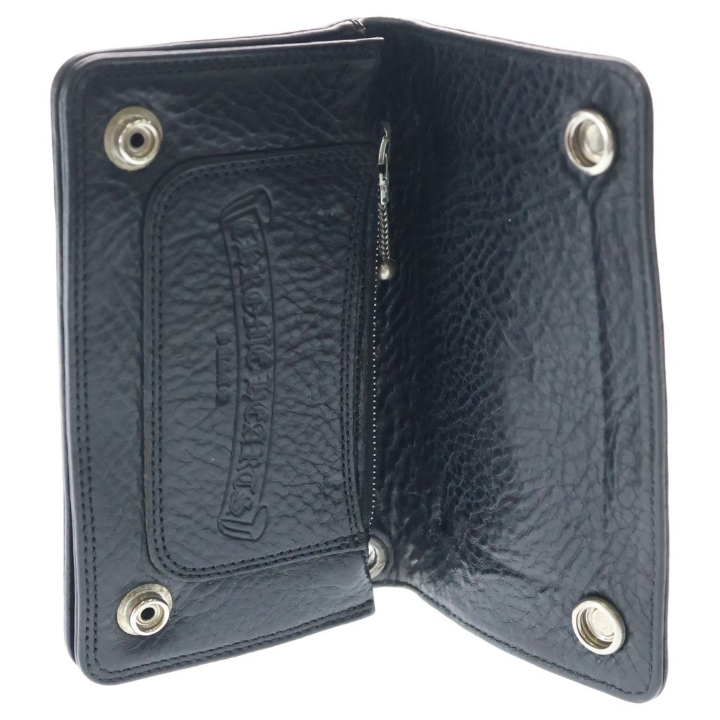 Chrome Hearts Cross Ball Button Leather Wallet Snake Black — view 4