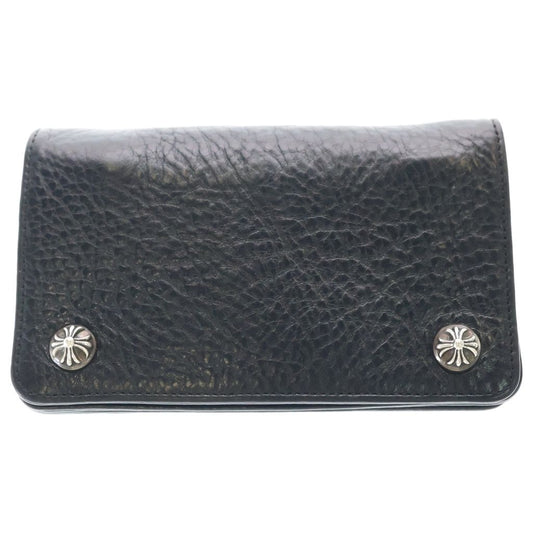 Chrome Hearts Cross Ball Button Leather Wallet Snake Black