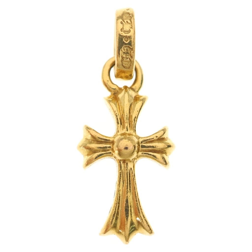 Chrome Hearts 22k Crs Baby Fat P Dia Fat Cross Pave Diamond Pendant Gold — view 2