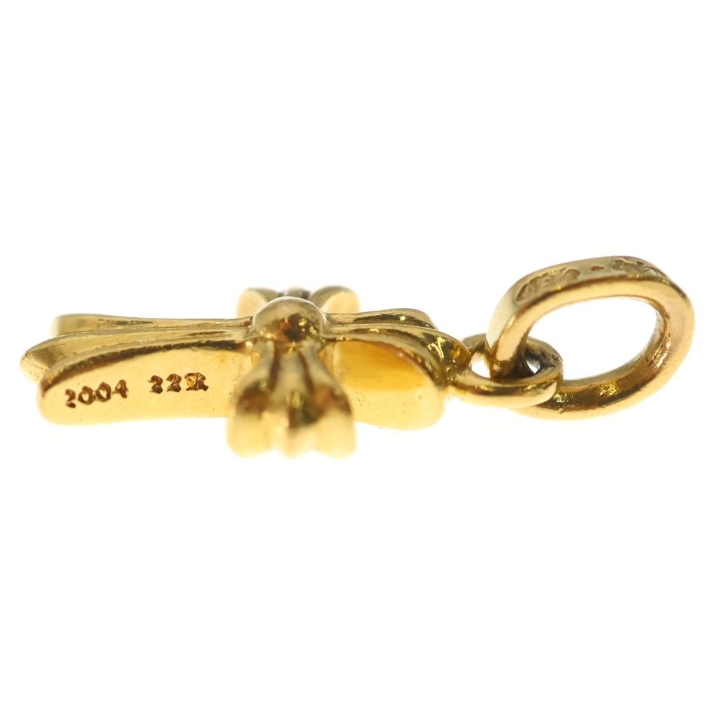 Chrome Hearts 22k Crs Baby Fat P Dia Fat Cross Pave Diamond Pendant Gold — view 3