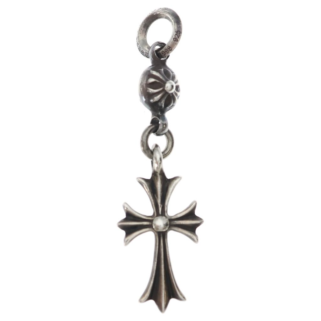 Chrome Hearts Tny CH Crs 1 Ball Tiny CH Cross Charm Pendant Silver