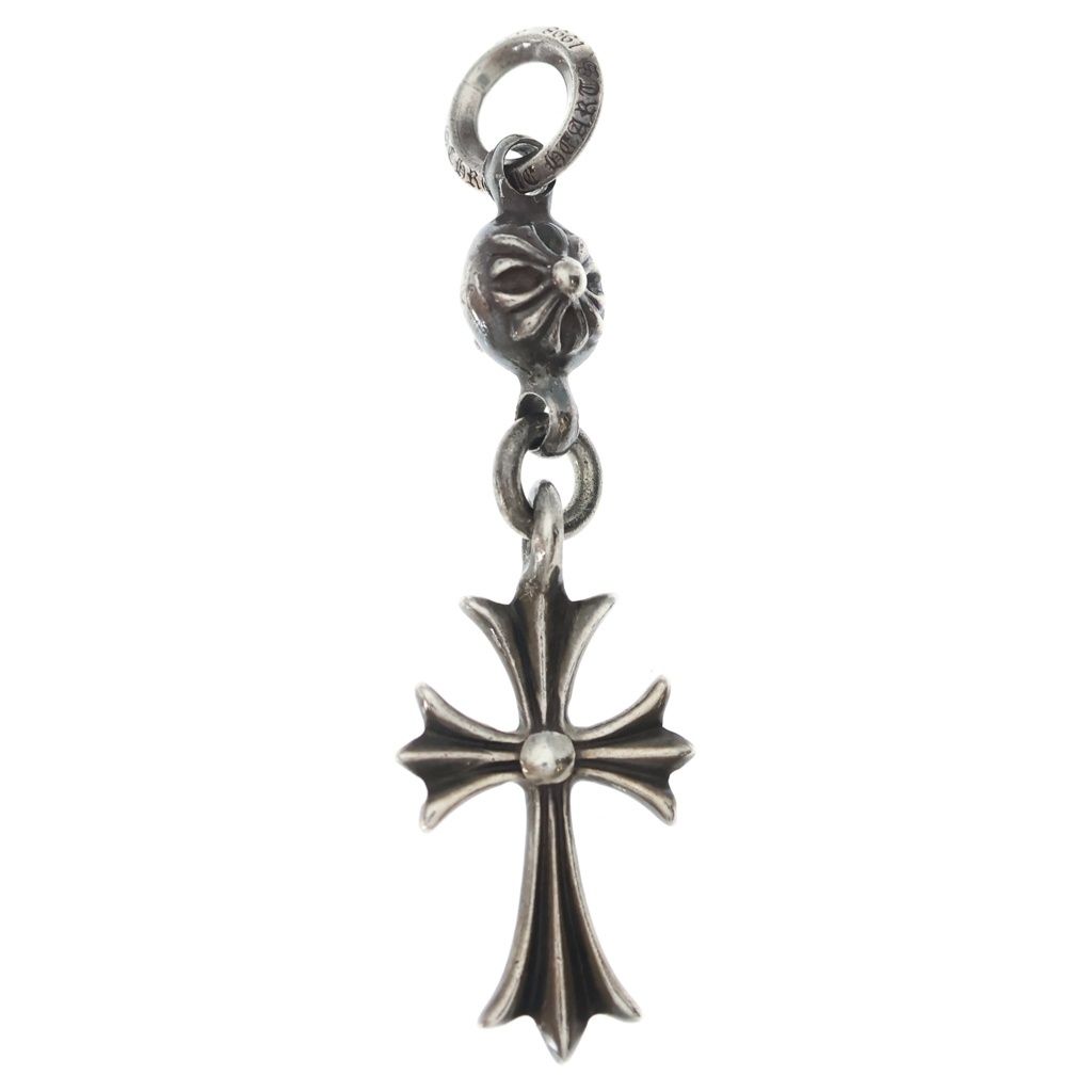 Chrome Hearts Tny CH Crs 1 Ball Tiny CH Cross Charm Pendant Silver — view 2
