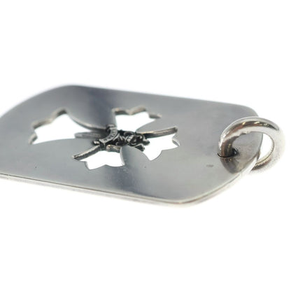 Chrome Hearts D Tag Lrg Cross Dagg Cutout Dagger Large Dog Tag Pendant Silver