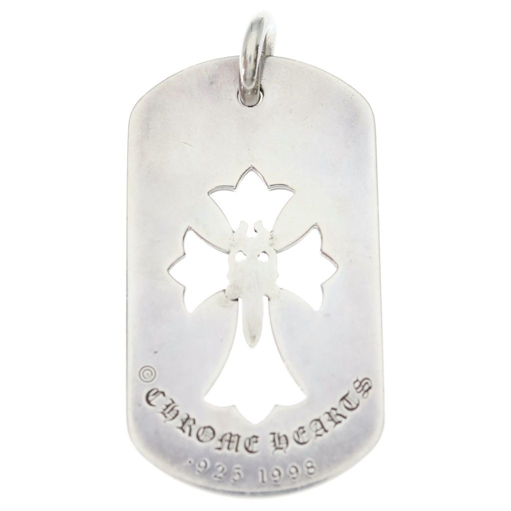 Chrome Hearts D Tag Lrg Cross Dagg Cutout Dagger Large Dog Tag Pendant Silver — view 2