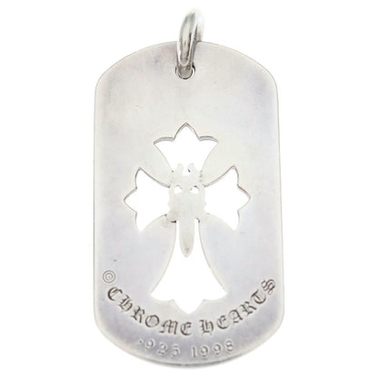 Chrome Hearts D Tag Lrg Cross Dagg Cutout Dagger Large Dog Tag Pendant Silver