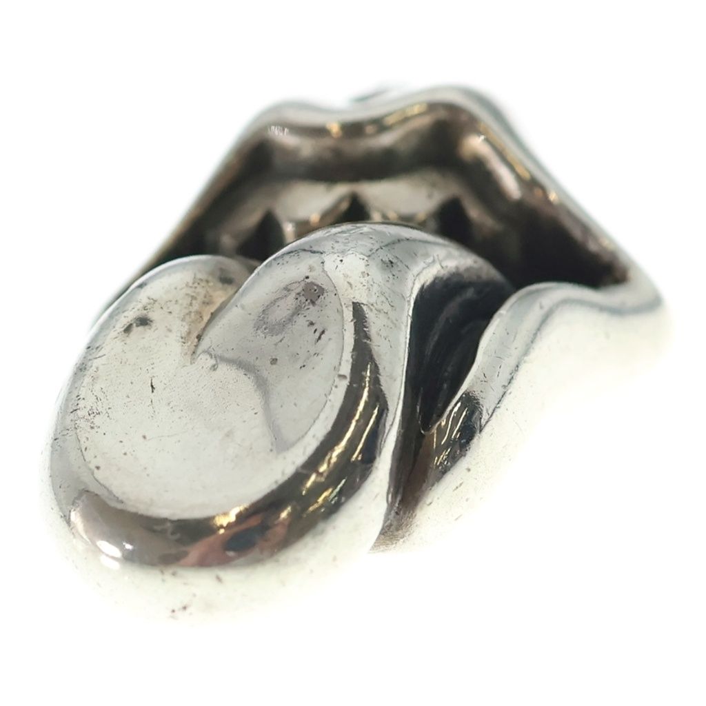 Chrome Hearts Lips Tongue Charm Lip and Tan Silver Pendant — view 5