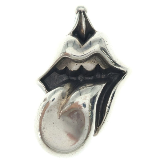 Chrome Hearts Lips Tongue Charm Lip and Tan Silver Pendant