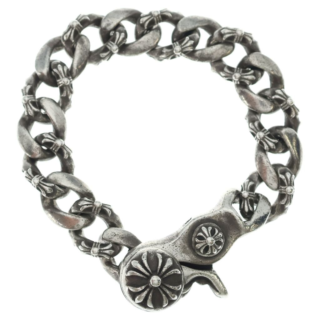 Chrome Hearts Fncy Chn Lnk Fancy Link Clip Bracelet 15 Links Silver