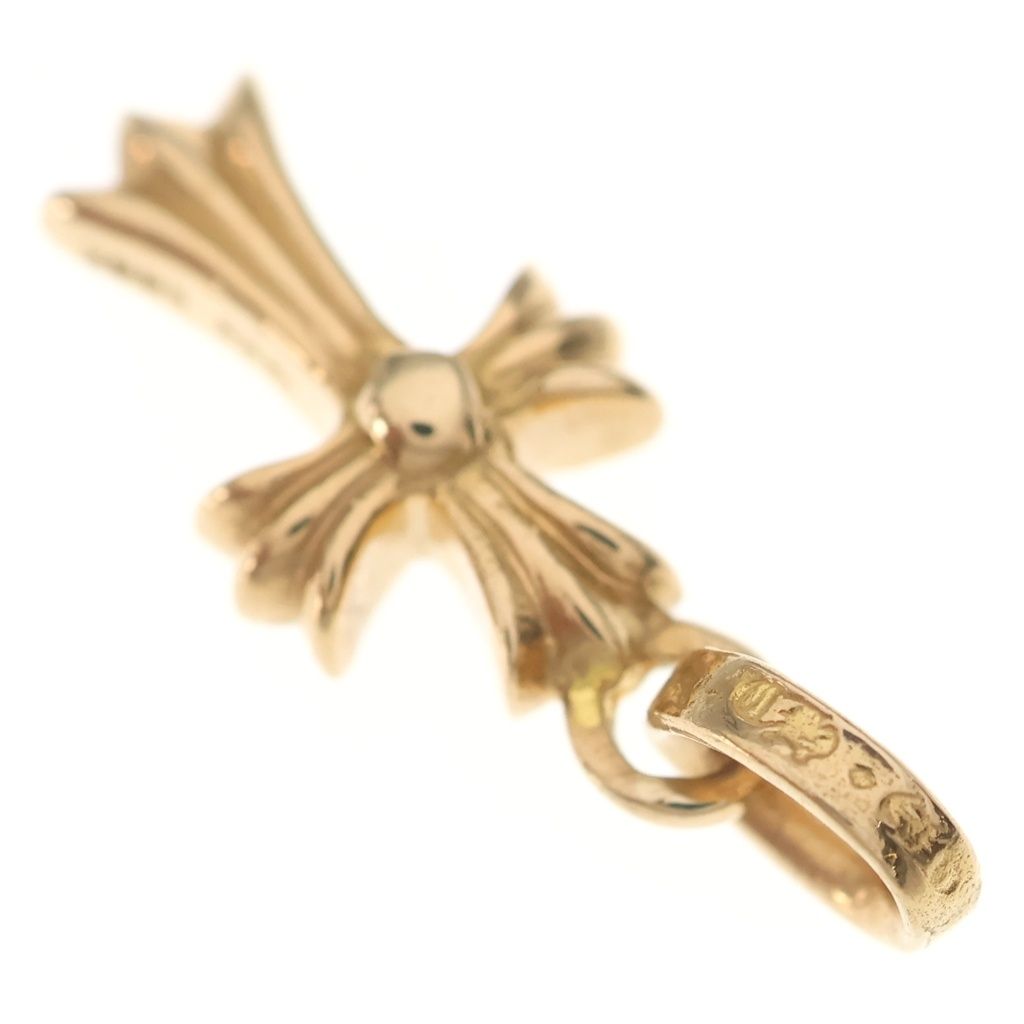 Chrome Hearts 22k Crs Baby Fat P Dia Fat Cross Pave Diamond Pendant Gold — view 5