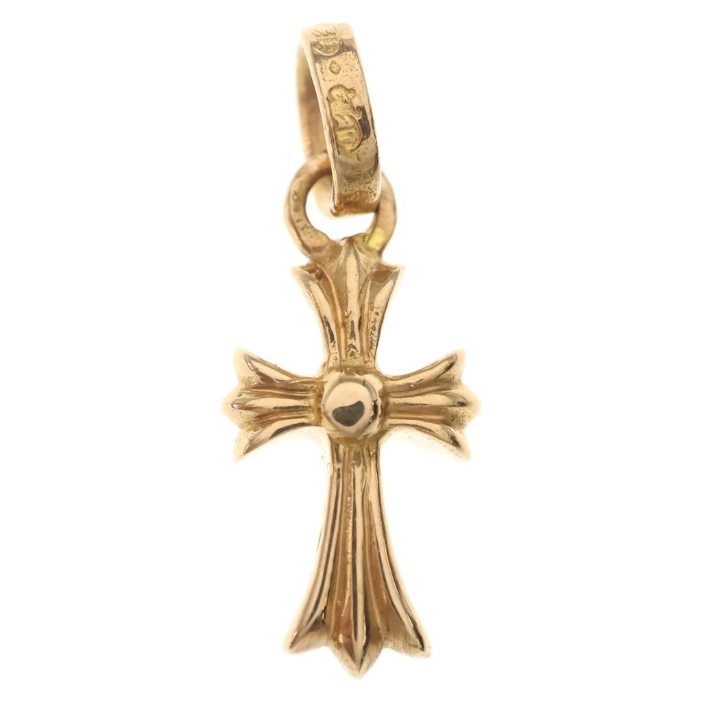Chrome Hearts 22k Crs Baby Fat P Dia Fat Cross Pave Diamond Pendant Gold — view 2